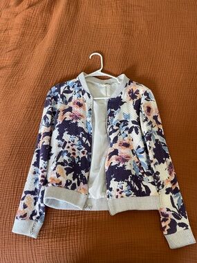 TOWNSEN Floral Quilted Bomber Jacket - White Multi